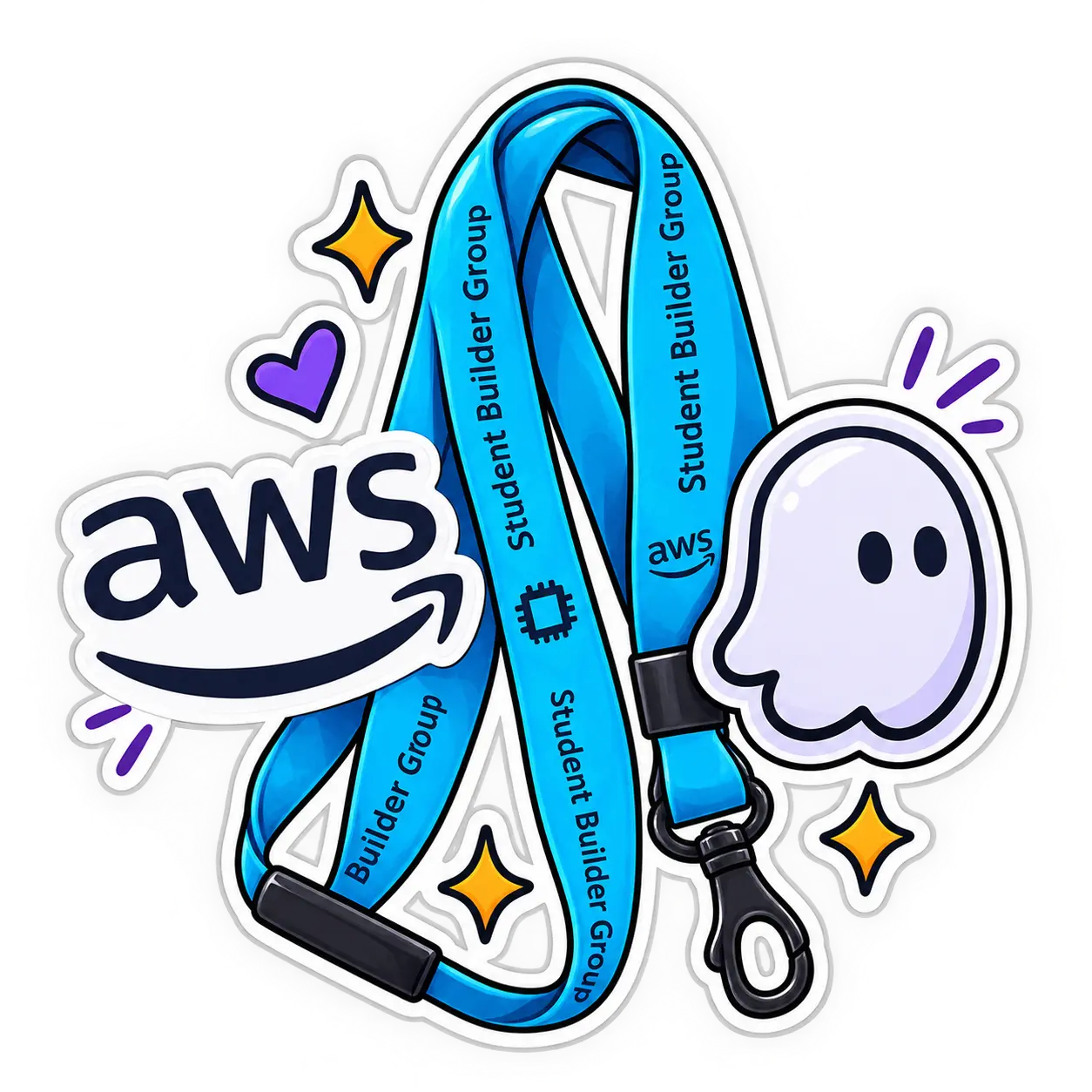 Official AWS Student Builder Group Member Swags and Lanyard
