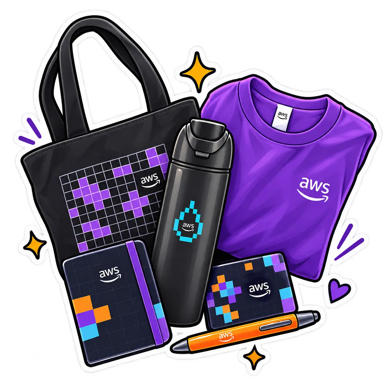 Official AWS Student Builder Group Member Swags Kit